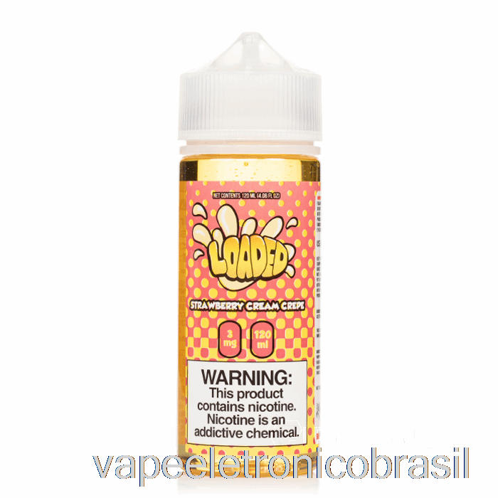 Vape Vaporesso Creme De Morango Crepe - E-líquido Carregado - Vapores Implacáveis ​​- 120ml 3mg